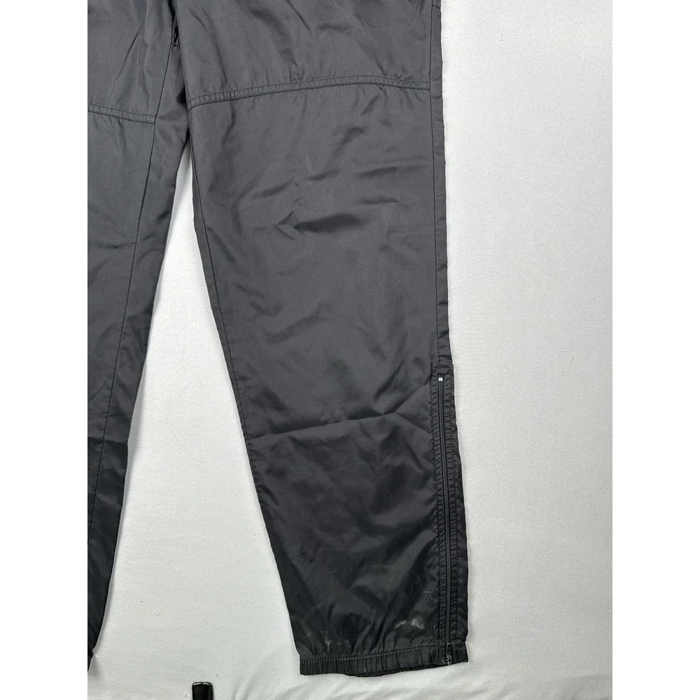 Vintage 90s Nike Black Nylon Track Pants Swoosh Zip Leg Windbreaker L